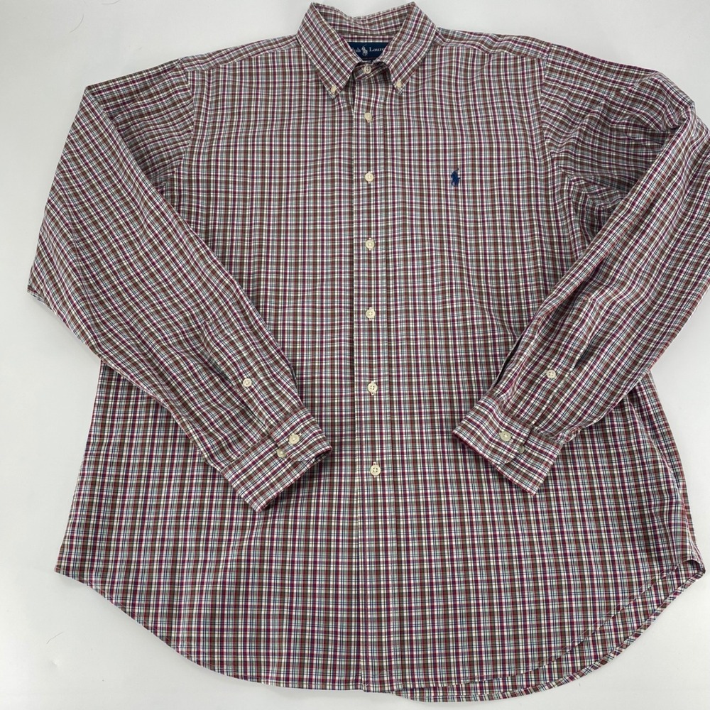 Ralph Lauren Classic Fit Plaid Button Down Shirt Men's 16 1/2 34-35‎